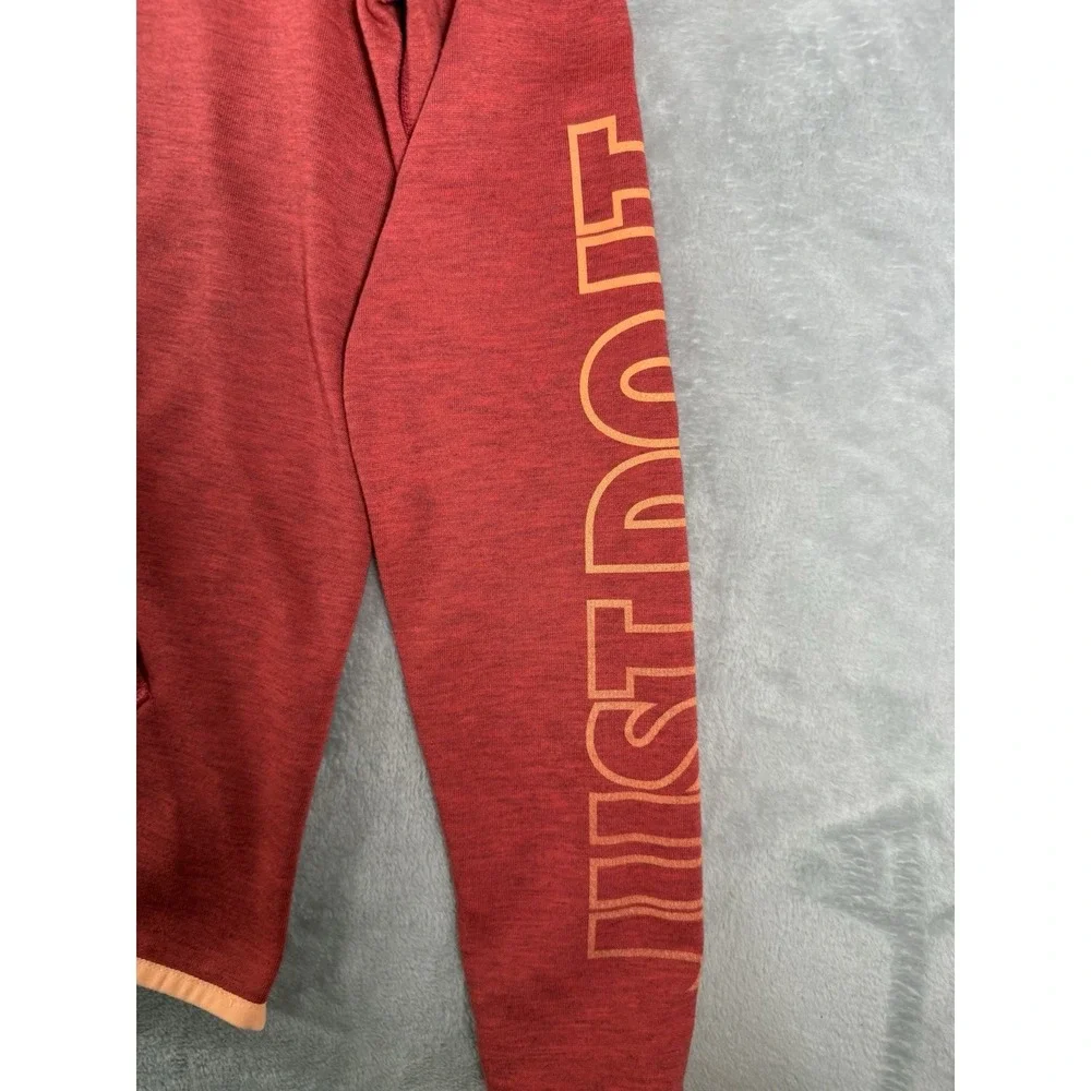 Nike Hoodie‎ Womens Medium Red Therma Fit Fleece Just Do It Pullover